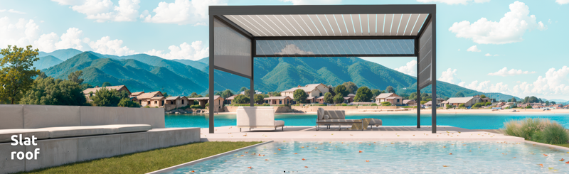 Pergola with Vertical Slats and Slatted Roof  Width 4m x Depth 3m