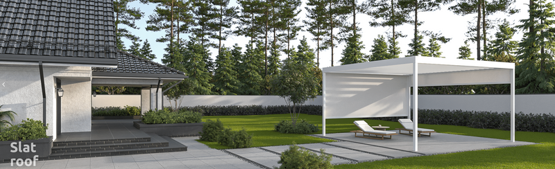 Pergola with Vertical Slats and Slatted Roof  Width 4m x Depth 3m