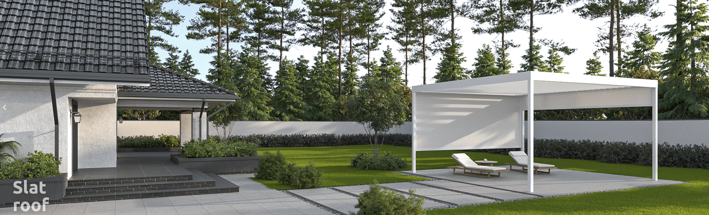 Pergola with Vertical Slats and Slatted Roof  Width 4m x Depth 3m