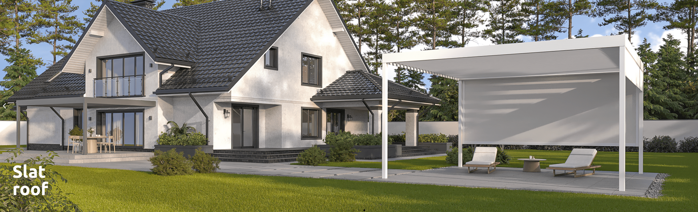 Pergola with Vertical Slats and Slatted Roof  Width 4m x Depth 3m