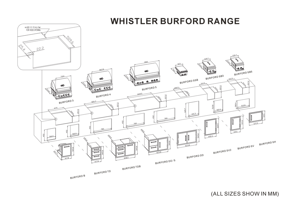 Whistler Burford 3 Burner Barbecue with Rotisserie and Weather Cover