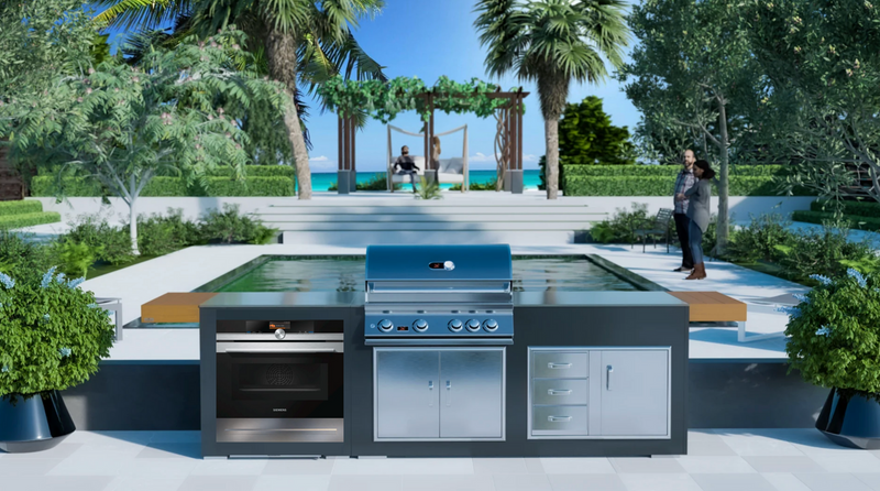 Grillandia Outdoor Kitchen Whistler Burford 4 Burner, Oven and Weather Cover - 2.5M