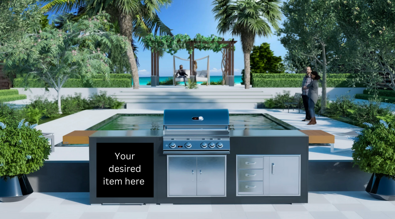 Grillandia Outdoor Kitchen Whistler Burford 4 Burner, Oven and Weather Cover - 2.5M