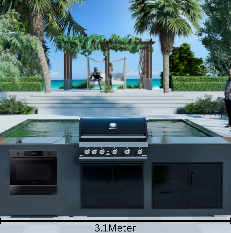 Grillandia Outdoor Kitchen Maxim 5 Burner, Induction Hob and Weather Cover