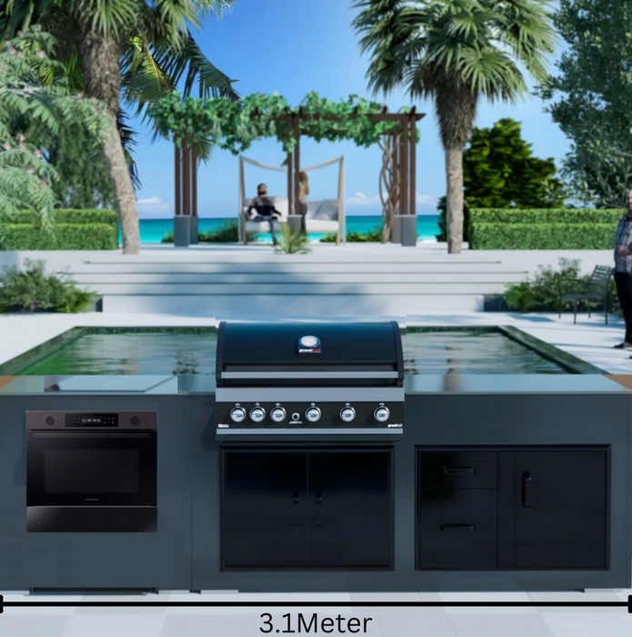 Grillandia Outdoor Kitchen Maxim 5 Burner, Induction Hob and Weather Cover