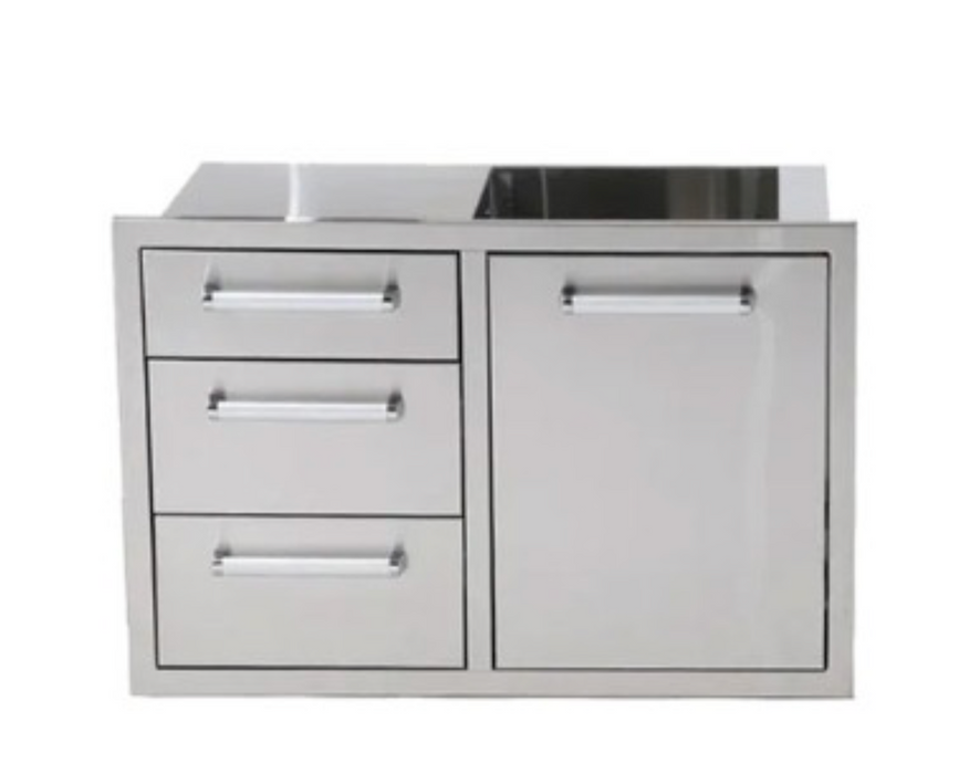 Whistler Burford Stainless Steel Triple Drawer & Waste Combo