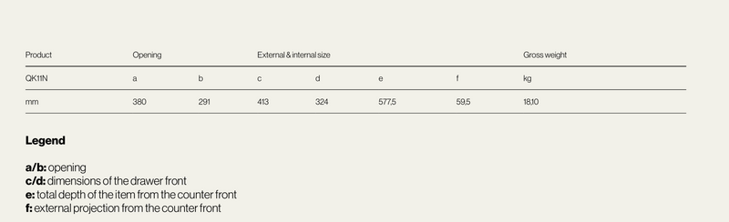 Ronda Insulated Single Drawer W413mm x H324mm