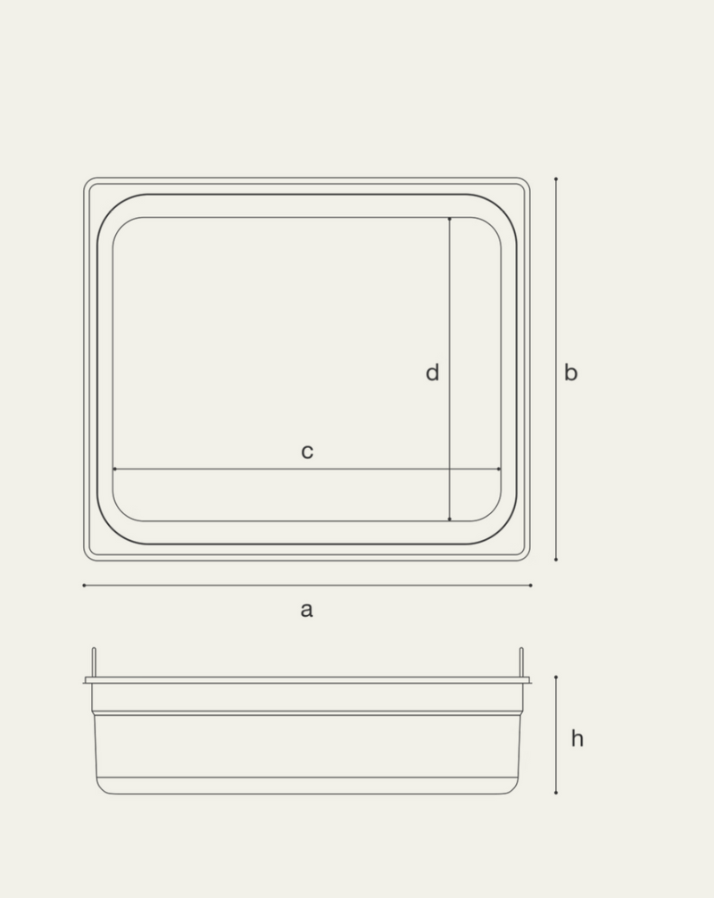 Food Container with Handles Width 530mm x Length 325mm