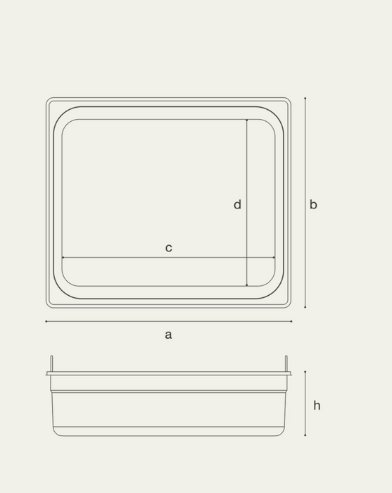 Food Container with Handles Width 530mm x Length 325mm