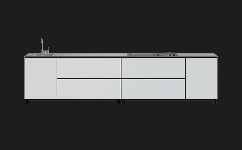 Hoppilif Outdoor Kitchen | BeefEater Proline & Sink –  Silver (3.6m)