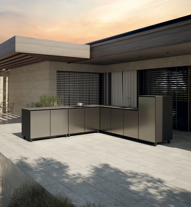 Hoppilif Outdoor Kitchen | 4 Burner Hod & Sink – Champagne (3m x 3m)