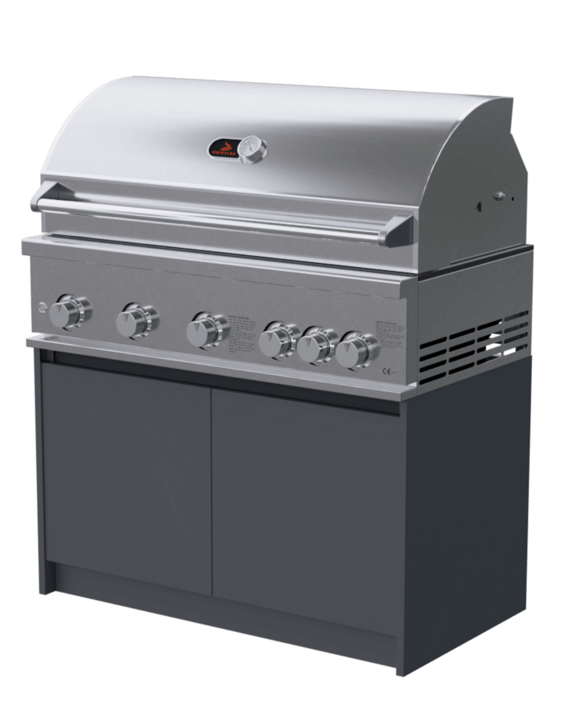 Whistler Fairford Outdoor Kitchen Grey Cabinet Burford 5 Burner Barbecue 106.6cm