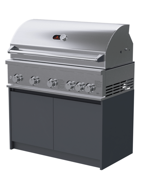 Whistler Fairford Grey Outdoor Kitchen with Burford 5-Burner BBQ | 2.8M Full-Length