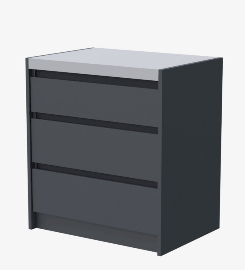 Whistler Fairford Outdoor Kitchen Grey Triple Drawer Cabinet 80cm