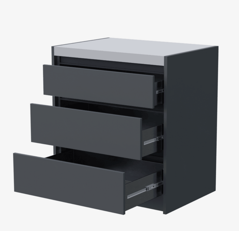 Whistler Fairford Outdoor Kitchen Grey Triple Drawer Cabinet 80cm