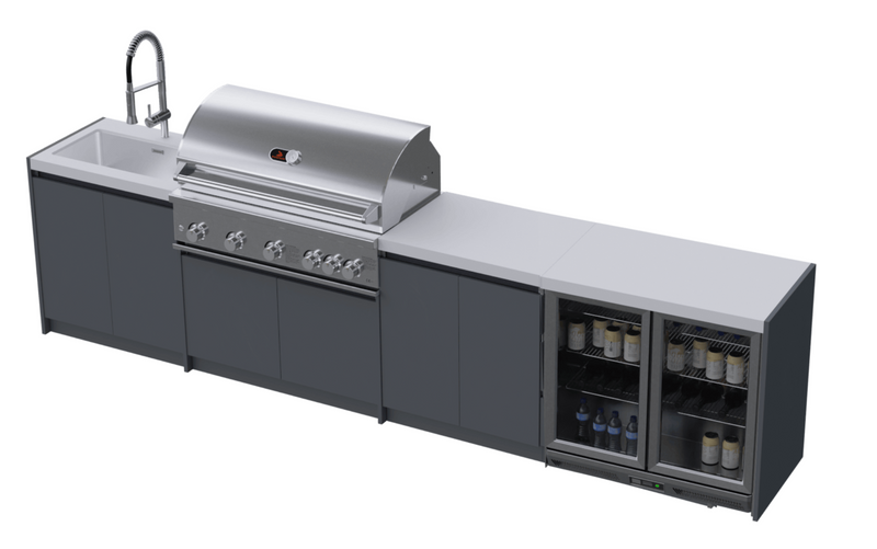 Whistler Fairford Outdoor Kitchen with Burford 5-Burner BBQ | 3.6M Full-Length