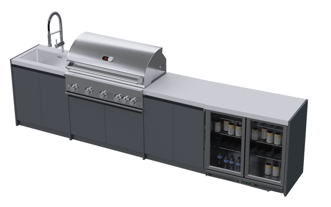 Whistler Fairford Outdoor Kitchen with Burford 5-Burner BBQ | 3.6M Full-Length