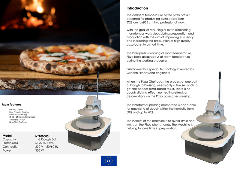 Pizza Press Dough Stretching Machine with Cabinet