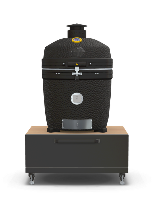 GRLLR Ember Classic 22 Inch Kamado Charcoal and low cabinet