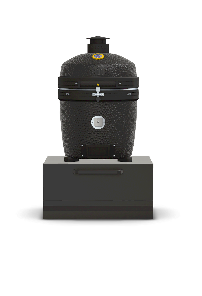 GRLLR Ember Classic 22 Inch Kamado Charcoal and Low Cabinet