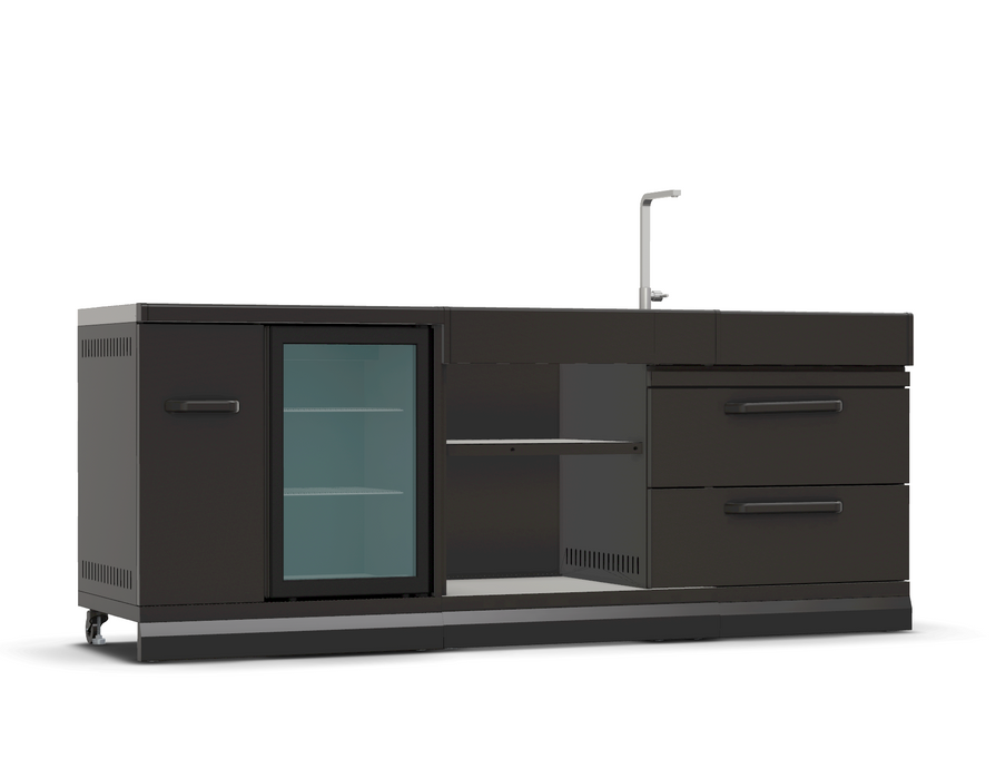 GRLLR Outdoor Kitchen Sink Open Shelve and Fridge | Full length 2.4M