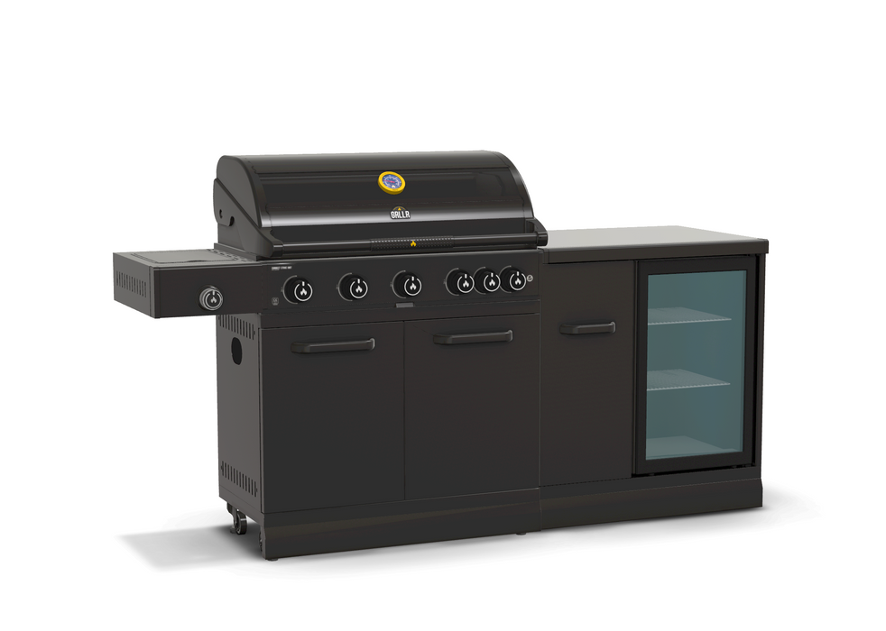 GRLLR Outdoor Kitchen 5 Burner and Fridge | Full length 2.1M
