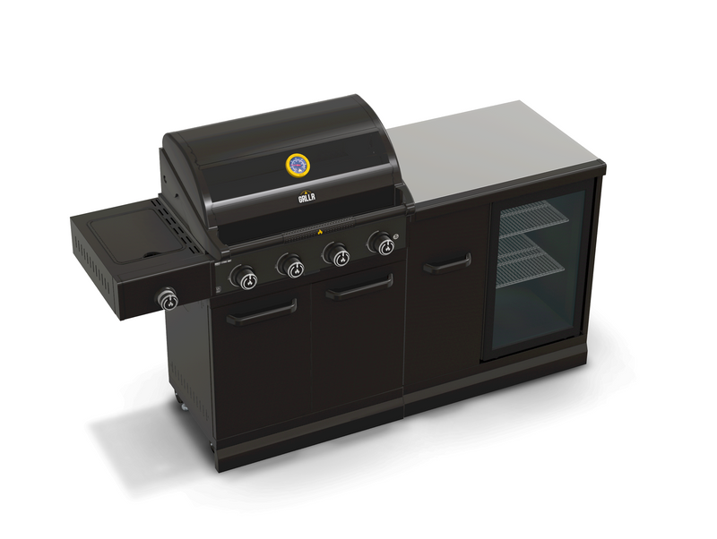 GRLLR Outdoor Kitchen 4 Burner and Fridge | Full length 1.6M