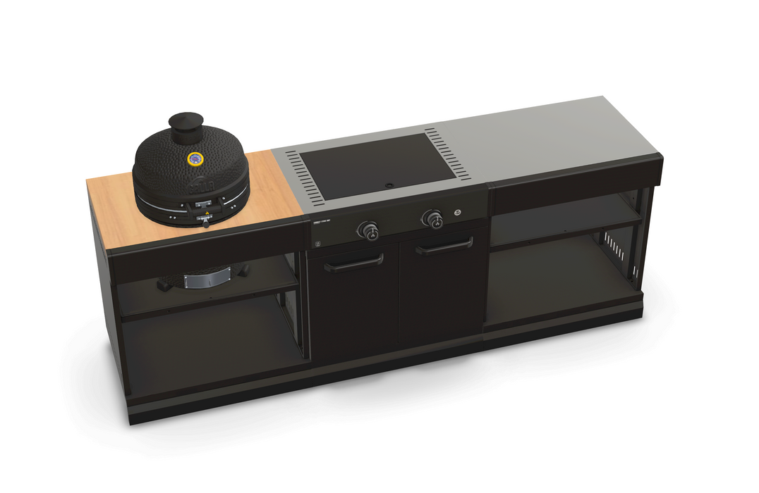 GRLLR Outdoor Kitchen Kamado Stove and Open shelve | Full length 2.4M