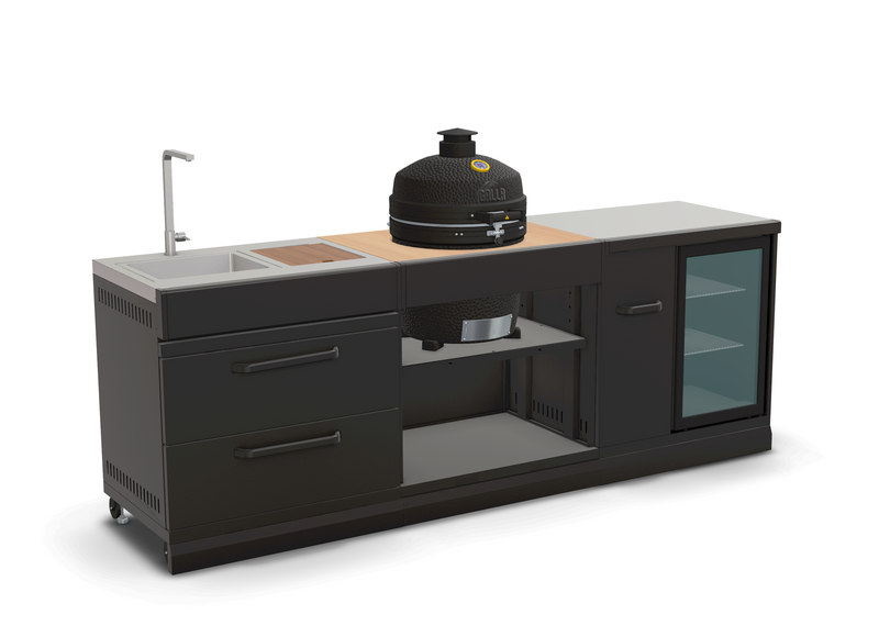 GRLLR Outdoor Kitchen Kamado Fridge and Sink stove| Full length 3.2M