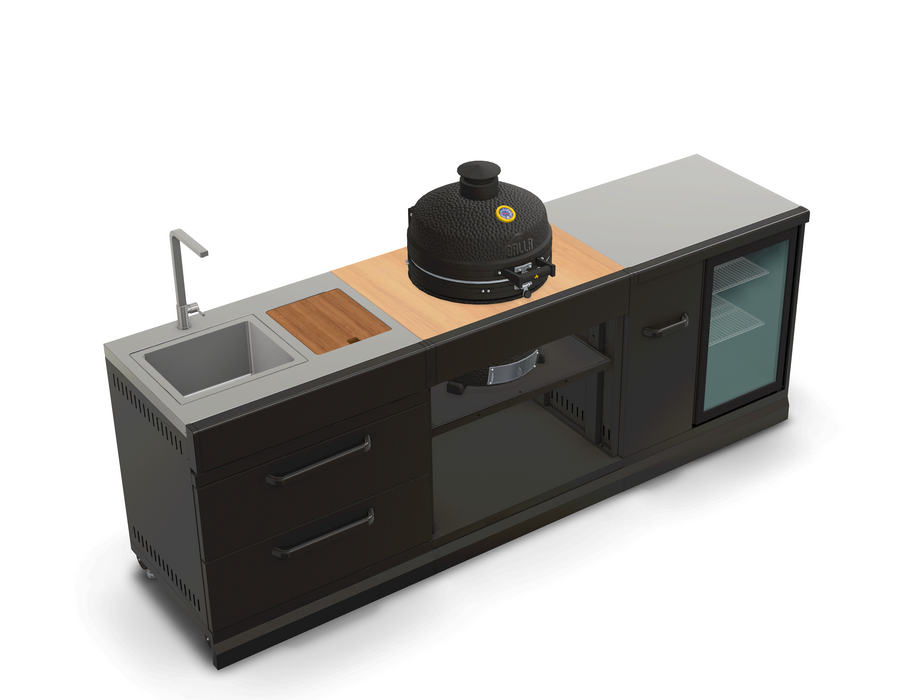 GRLLR Outdoor Kitchen Kamado Fridge and Sink | Full length 2.4M