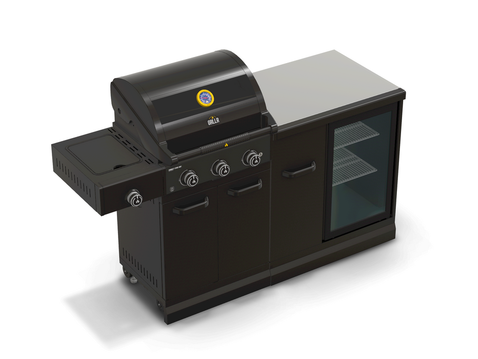 GRLLR Outdoor Kitchen 3 Burner and Fridge | Full length 1.7M