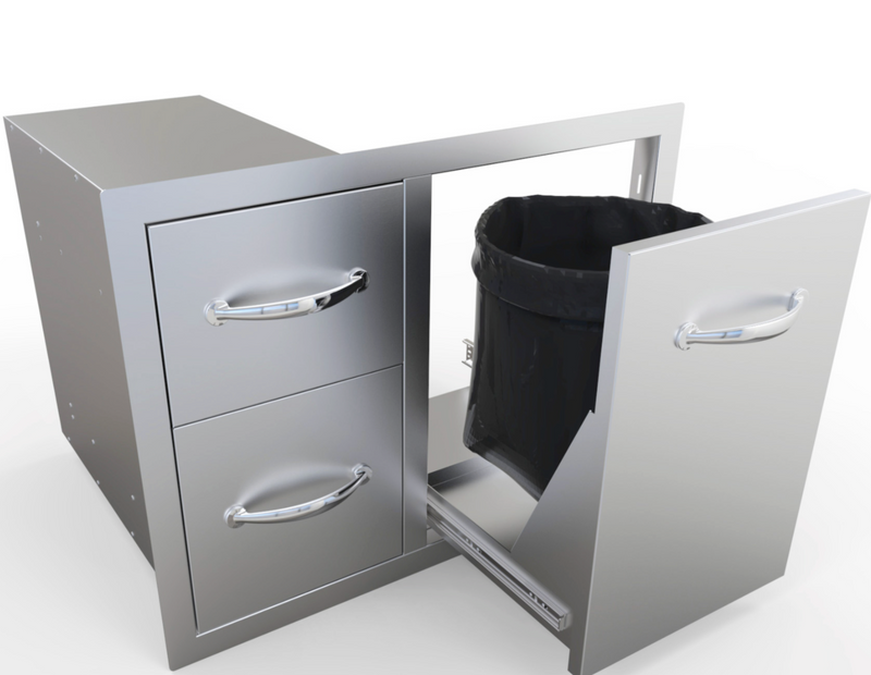 Sunstone 36" Double Drawer and Trash Combo