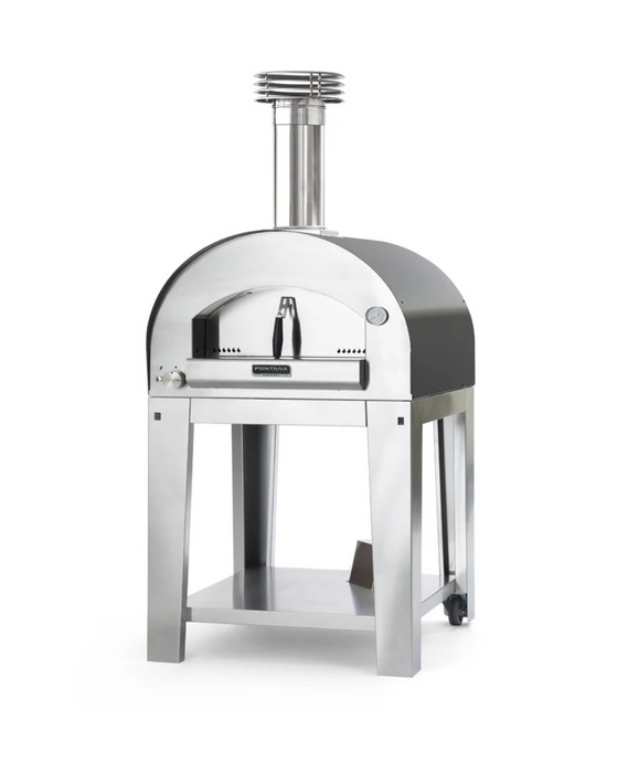 Fontana Margherita Hybrid Gas and Wood Pizza Oven Including Trolley - Anthracite