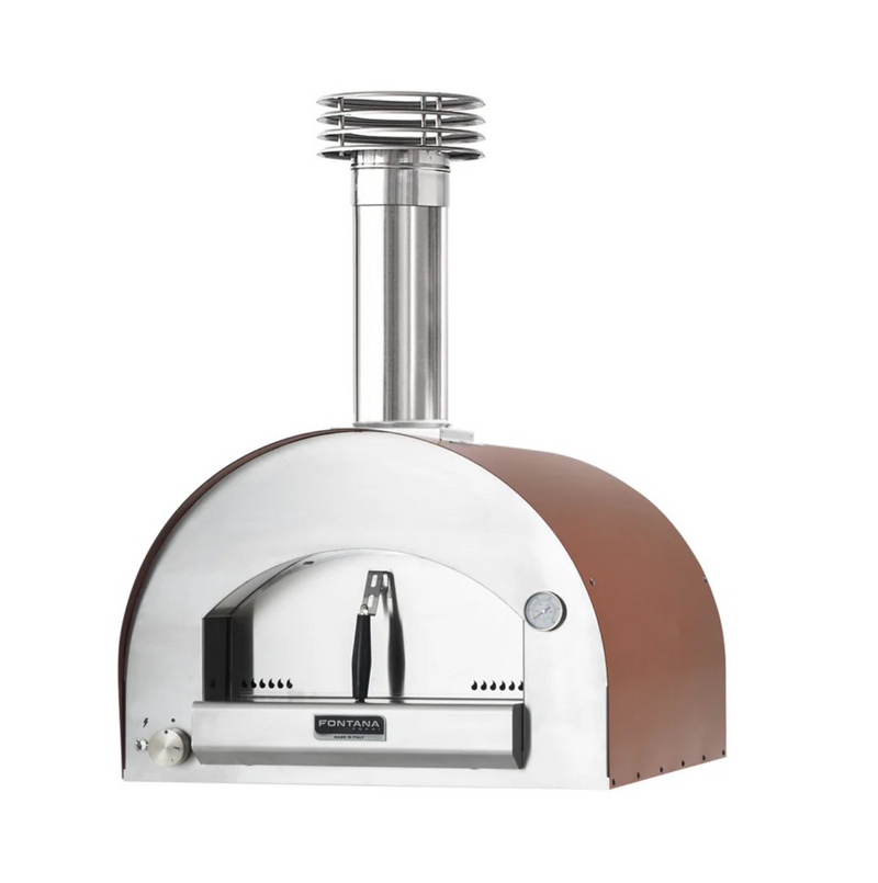 Fontana Margherita Build In Hybrid Gas and Wood Pizza Oven - Rosso