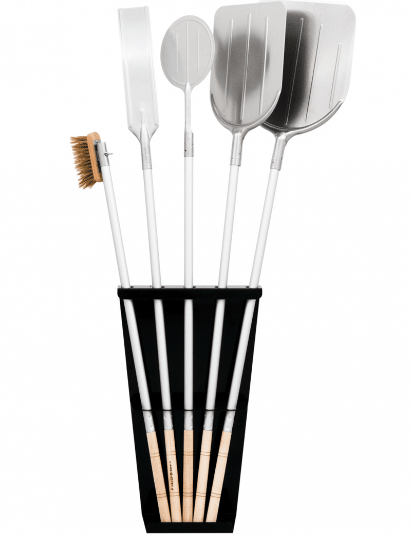 Professional Pizza Tools Kit with Black Powder Coated Stand