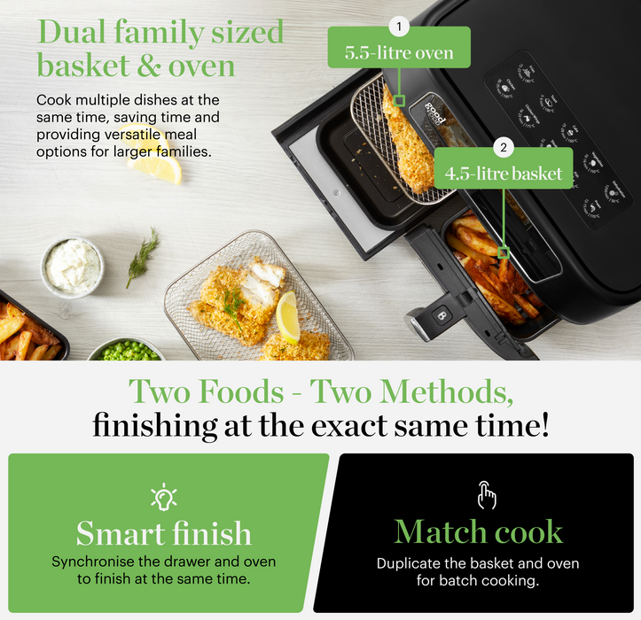 Air Fryer Inc Windows Black 13in1 10L Oven and Basket