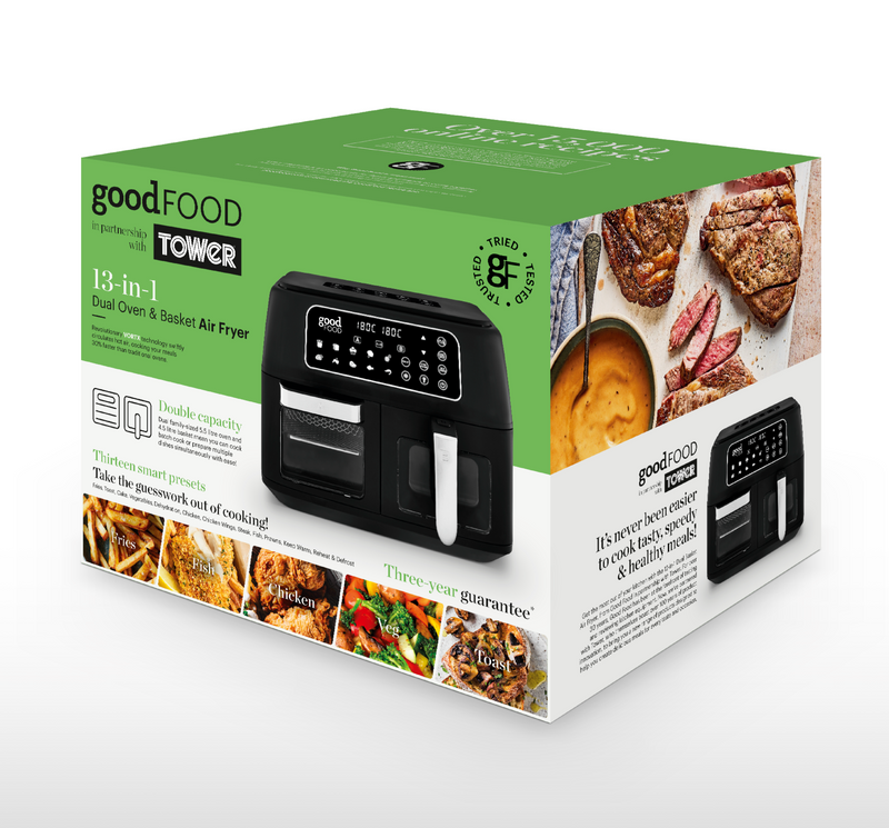 Air Fryer Inc Windows Black 13in1 10L Oven and Basket