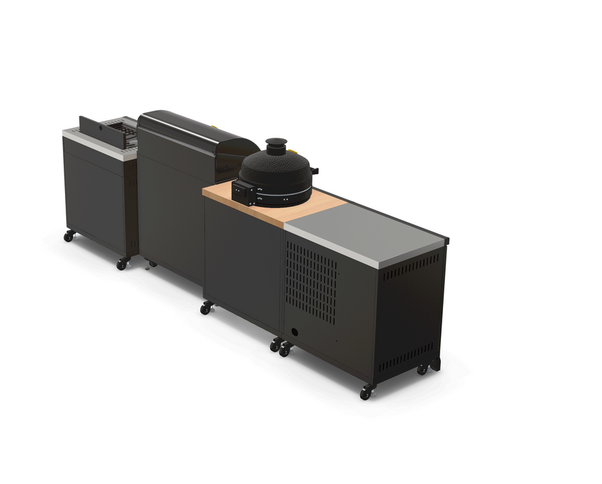 GRLLR Outdoor Kitchen 5 Burner BBQ, Stove unit,Fridge, and Kamado | Full length 3.5M