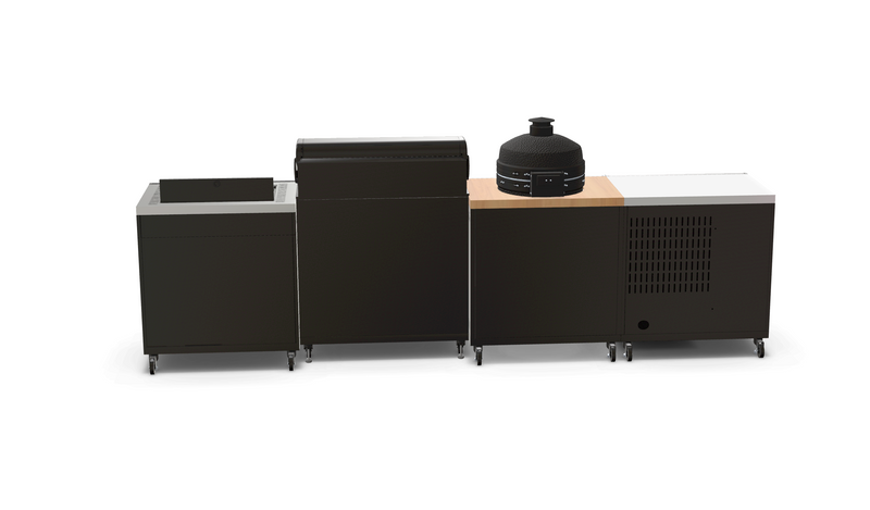 GRLLR Outdoor Kitchen 5 Burner BBQ, Stove unit,Fridge, and Kamado | Full length 3.5M