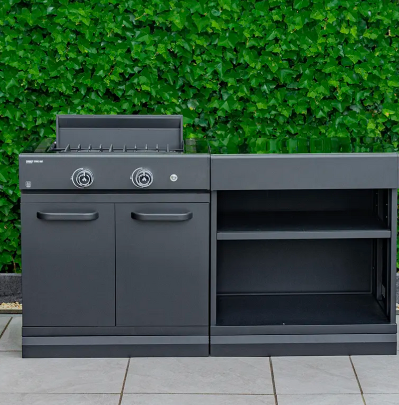 GRLLR Outdoor Kitchen 5 Burner BBQ, Stove unit,Fridge, Sink and Kamado | Full length 5M