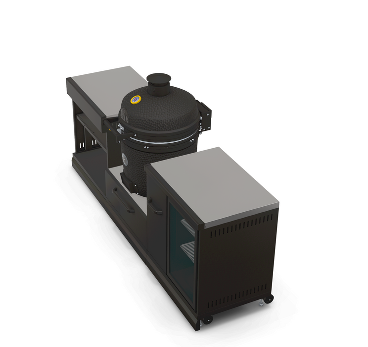 GRLLR Outdoor Kitchen Sink Open Shelve, Kamado and Fridge | Full length 2.4M