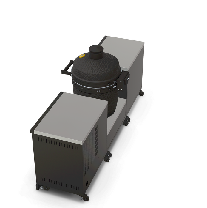 GRLLR Outdoor Kitchen Sink Open Shelve, Kamado and Fridge | Full length 2.4M