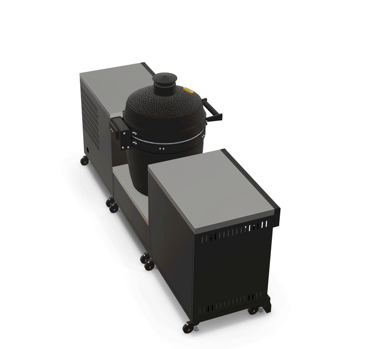 GRLLR Outdoor Kitchen Sink Open Shelve, Kamado and Fridge | Full length 2.4M