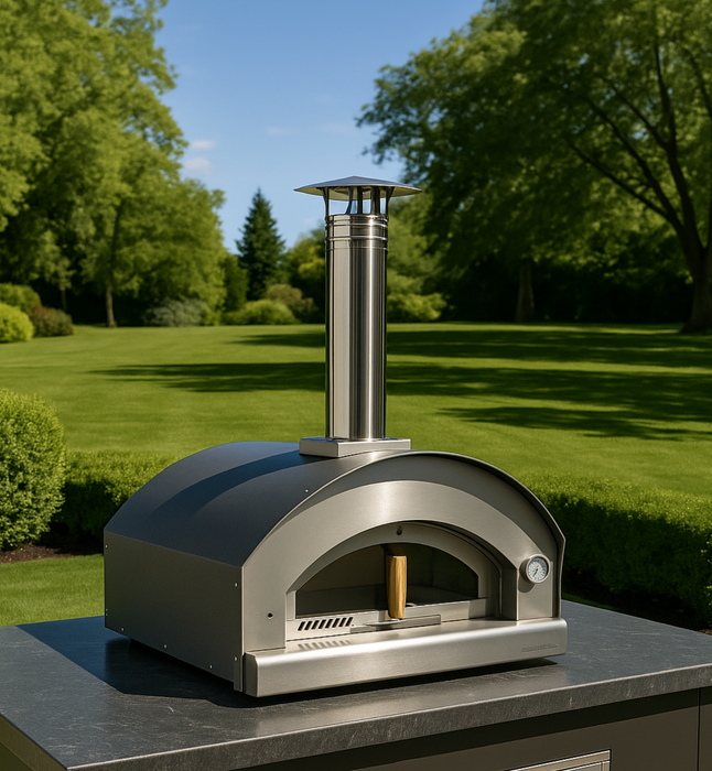 Rossofuoco NONNA LUISA Outdoor wood-fired oven 99 x 78 cm with direct combustion - stainless steel