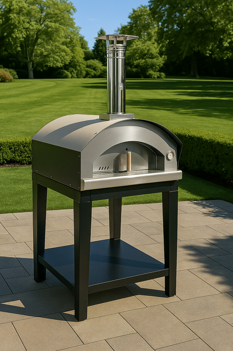 Rossofuoco NONNA LUISA Outdoor wood-fired oven 99 x 78 cm with direct combustion - brown/stainless