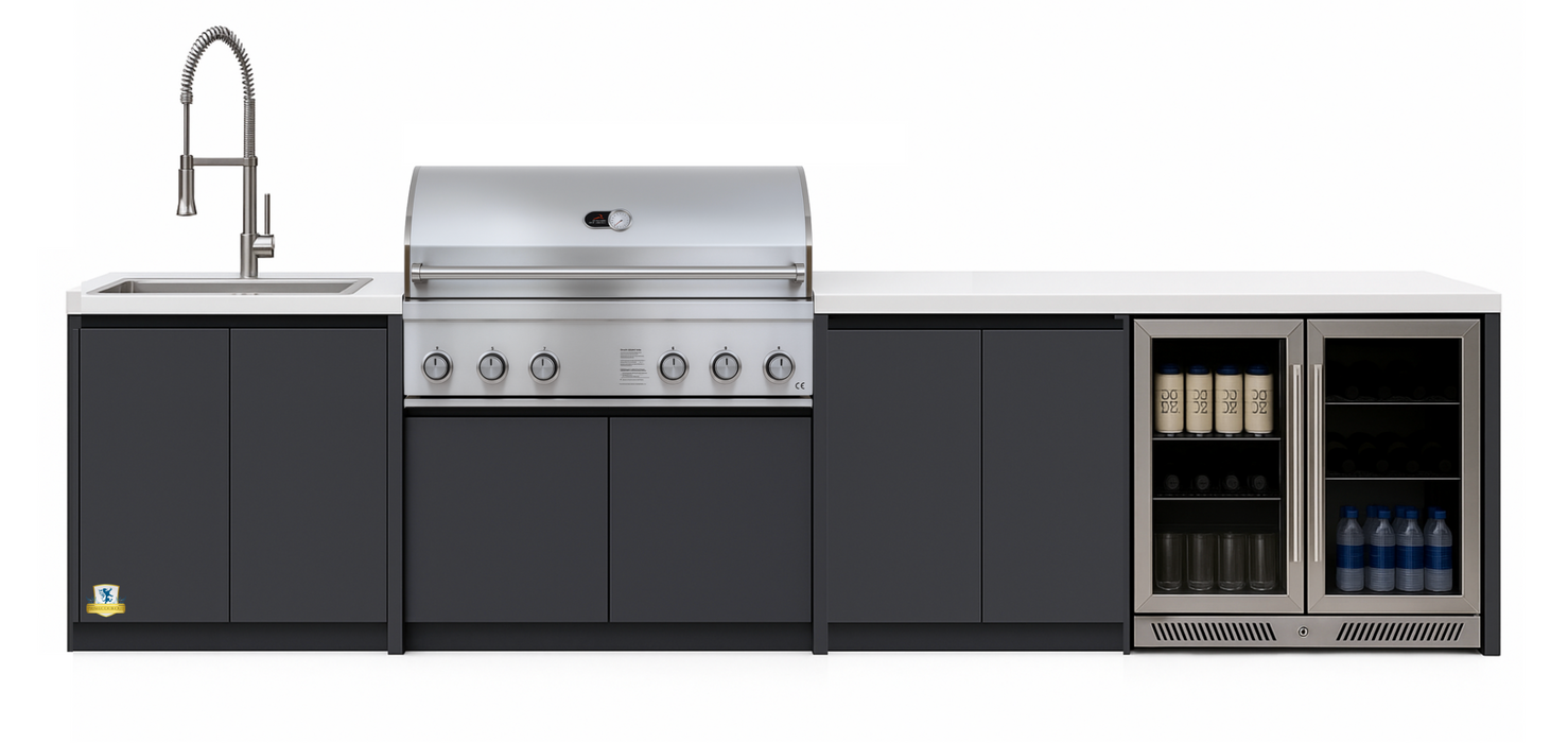 Whistler Fairford Outdoor Kitchen with Burford 5-Burner BBQ | 3.6M Full-Length