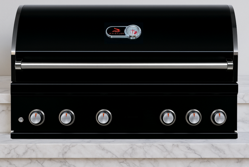 Whistler Burford Black 5 Burner Barbecue with Rotisserie and Weather Cover