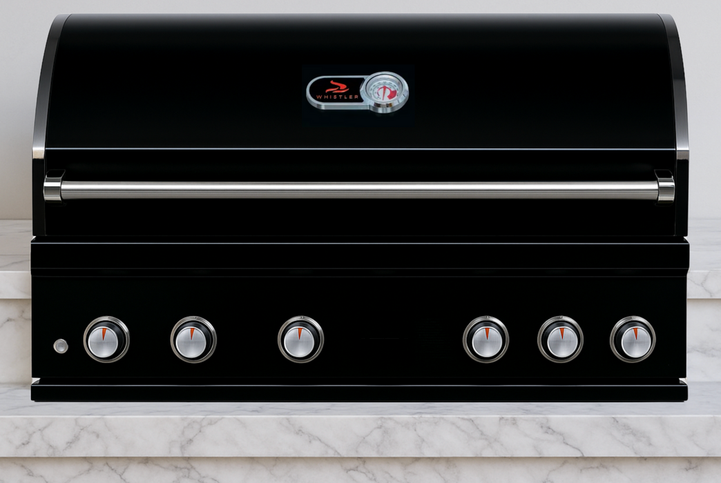 Whistler Burford Black 5 Burner Barbecue with Rotisserie and Weather Cover