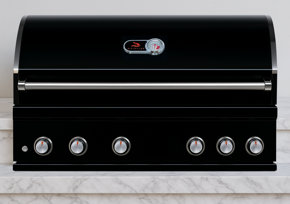 Whistler Burford Black 5 Burner Barbecue with Rotisserie and Weather Cover