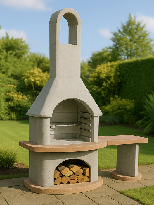 Buschbeck Carmen Masonry Barbecue With Side Table